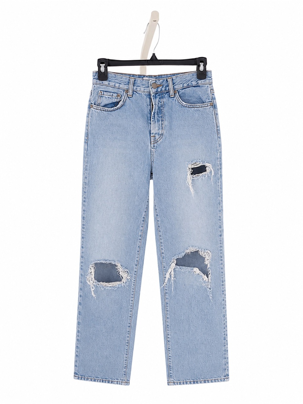 Light Wash Distressed Boyfriend Jeans for Women